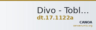 Divo - Tobler, 17. Jh. 1122a — CANOA