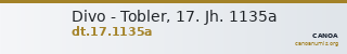 Divo - Tobler, 17. Jh. 1135a — CANOA