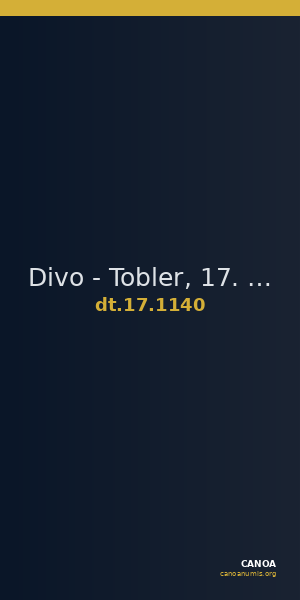 Divo - Tobler, 17. Jh. 1140 — CANOA