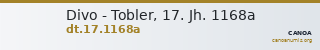 Divo - Tobler, 17. Jh. 1168a — CANOA