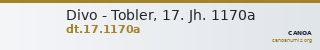 Divo - Tobler, 17. Jh. 1170a — CANOA
