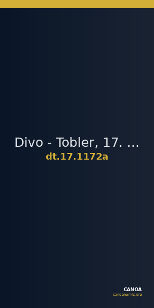 Divo - Tobler, 17. Jh. 1172a — CANOA