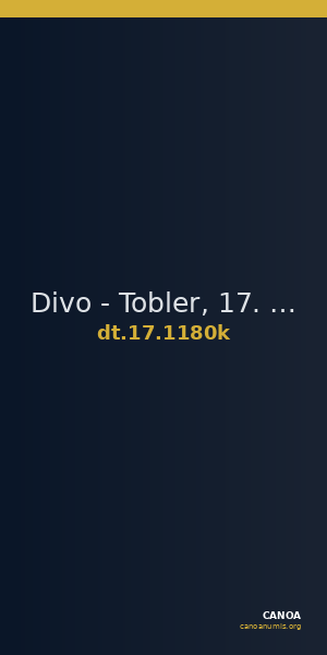 Divo - Tobler, 17. Jh. 1180k — CANOA