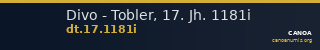 Divo - Tobler, 17. Jh. 1181i — CANOA