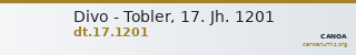 Divo - Tobler, 17. Jh. 1201 — CANOA