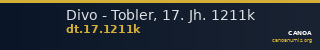Divo - Tobler, 17. Jh. 1211k — CANOA