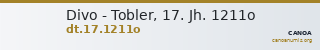 Divo - Tobler, 17. Jh. 1211o — CANOA
