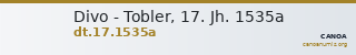 Divo - Tobler, 17. Jh. 1535a — CANOA
