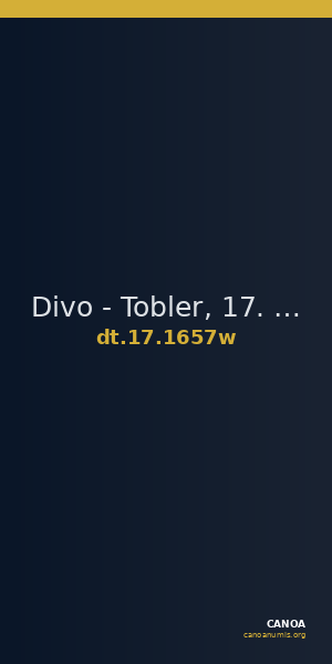 Divo - Tobler, 17. Jh. 1657w — CANOA