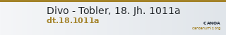 Divo - Tobler, 18. Jh. 1011a — CANOA