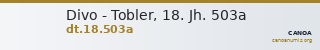 Divo - Tobler, 18. Jh. 503a — CANOA