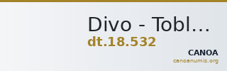 Divo - Tobler, 18. Jh. 532 — CANOA