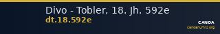 Divo - Tobler, 18. Jh. 592e — CANOA