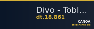 Divo - Tobler, 18. Jh. 861 — CANOA