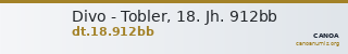Divo - Tobler, 18. Jh. 912bb — CANOA