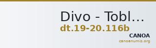 Divo - Tobler, 19. Jh. / 20 Jh. 116b — CANOA