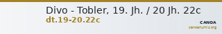 Divo - Tobler, 19. Jh. / 20 Jh. 22c — CANOA