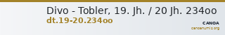 Divo - Tobler, 19. Jh. / 20 Jh. 234oo — CANOA