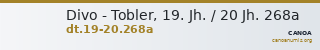 Divo - Tobler, 19. Jh. / 20 Jh. 268a — CANOA