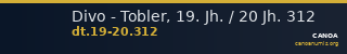Divo - Tobler, 19. Jh. / 20 Jh. 312 — CANOA
