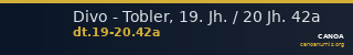 Divo - Tobler, 19. Jh. / 20 Jh. 42a — CANOA