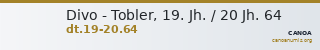 Divo - Tobler, 19. Jh. / 20 Jh. 64 — CANOA