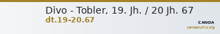 Divo - Tobler, 19. Jh. / 20 Jh. 67 — CANOA