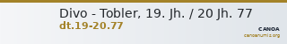 Divo - Tobler, 19. Jh. / 20 Jh. 77 — CANOA