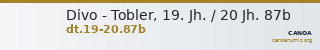 Divo - Tobler, 19. Jh. / 20 Jh. 87b — CANOA