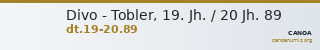 Divo - Tobler, 19. Jh. / 20 Jh. 89 — CANOA
