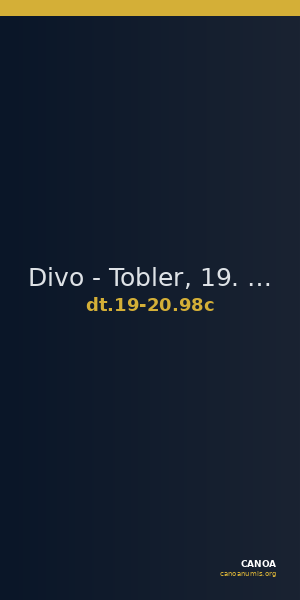 Divo - Tobler, 19. Jh. / 20 Jh. 98c — CANOA