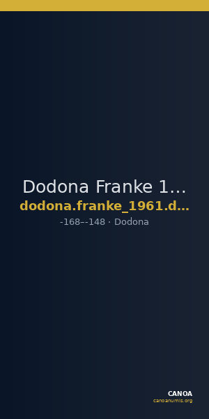 Dodona Franke 1961 Dodona Group II — CANOA