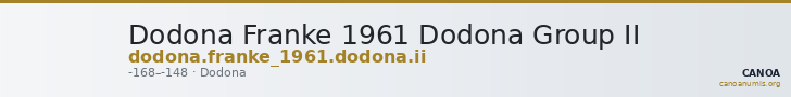 Dodona Franke 1961 Dodona Group II — CANOA