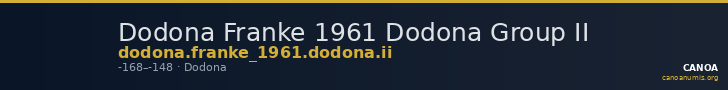 Dodona Franke 1961 Dodona Group II — CANOA
