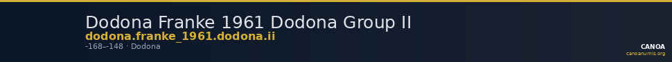 Dodona Franke 1961 Dodona Group II — CANOA