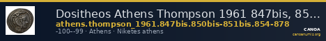 Dositheos Athens Thompson 1961 847bis, 850bis-851bis, 854-878 — CANOA