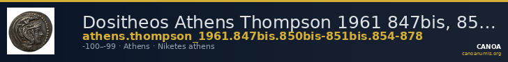 Dositheos Athens Thompson 1961 847bis, 850bis-851bis, 854-878 — CANOA