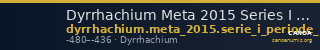 Dyrrhachium Meta 2015 Series I period 1 — CANOA