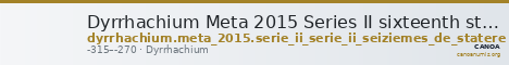 Dyrrhachium Meta 2015 Series II sixteenth staters — CANOA