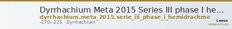 Dyrrhachium Meta 2015 Series III phase I hemidrachm — CANOA