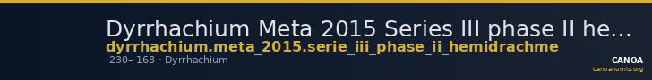 Dyrrhachium Meta 2015 Series III phase II hemidrachm — CANOA