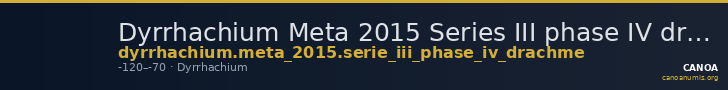 Dyrrhachium Meta 2015 Series III phase IV drachm — CANOA