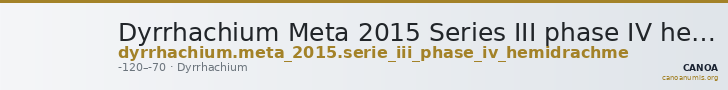 Dyrrhachium Meta 2015 Series III phase IV hemidrachm — CANOA