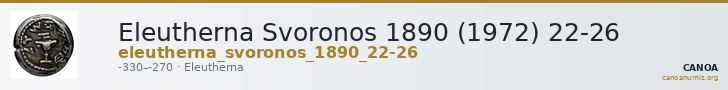 Eleutherna Svoronos 1890 (1972) 22-26 — CANOA