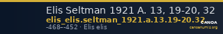 Elis Seltman 1921 A. 13, 19-20, 32 — CANOA