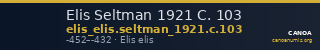 Elis Seltman 1921 C. 103 — CANOA