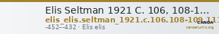 Elis Seltman 1921 C. 106, 108-109, 111 — CANOA