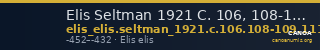 Elis Seltman 1921 C. 106, 108-109, 111 — CANOA