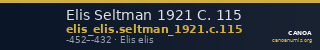 Elis Seltman 1921 C. 115 — CANOA
