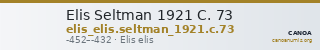 Elis Seltman 1921 C. 73 — CANOA